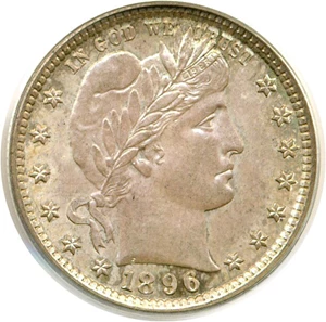 image for: 1896 25c PCGS/CAC MS64 OGH