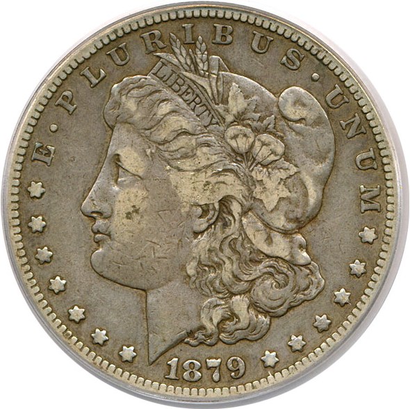image for: Top 100 VAM: 1879-S $1  PCGS VF20 (VAM 39  Reverse of 1878)