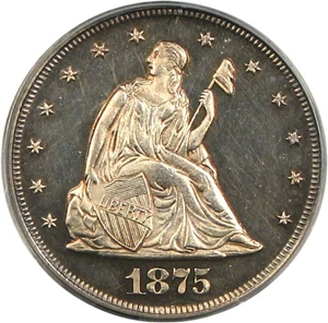 image for: 1875 20c PCGS/CAC Proof 63 Cameo