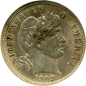 image for: 1909 10c DGS AU58 (Lightly Cleaned)