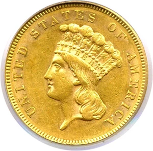 image for: 1859 $3 PCGS/CAC AU55