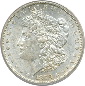 image for: Top 100 VAM: 1879-O $1 PCGS AU53 (VAM 4 O/Horizontal O)