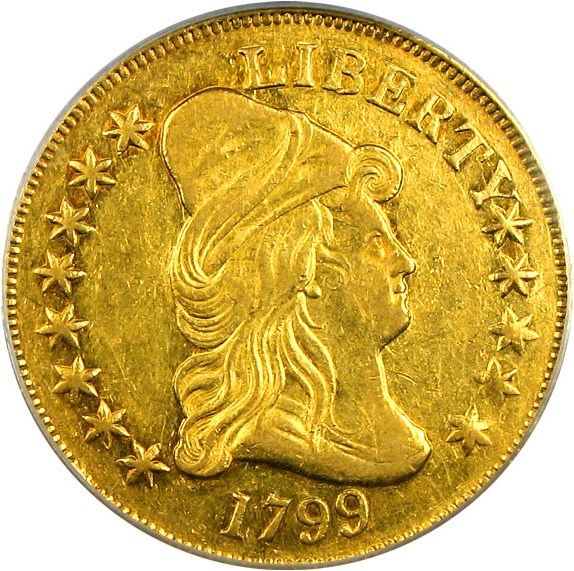 image for: 1799 $10 Small Stars Obverse PCGS XF45