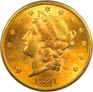 image for: 1891-S $20 PCGS MS63