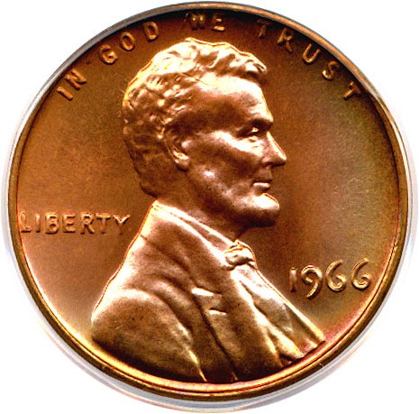 image for: 1966 1c SMS PCGS MS67 RD
