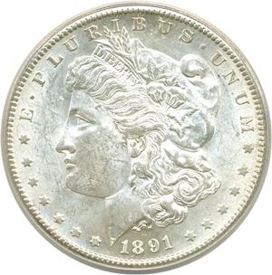 image for: Top 100 VAM: 1891-S $1 ANACS MS62 (VAM 3 Doubled Stars)