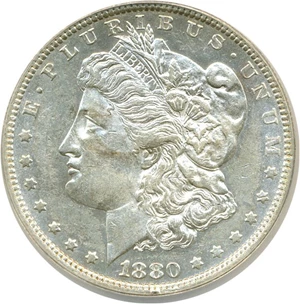 image for: Top 100 VAM: 1880-O $1 ANACS AU53 (VAM 5 8/7 Crossbar)