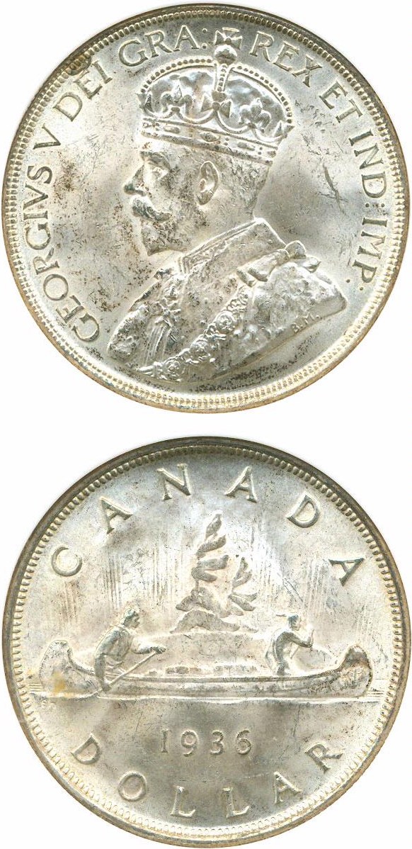 image for: Canada: 1936 $1  ANACS MS63