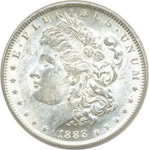 image for: Top 100 VAM: 1888 $1 ANACS MS61 (VAM 11A Doubled Ear)