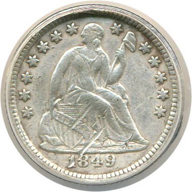 image for: 1849 H10c  ANACS XF45 Details (FS-302 V-2 OVD 9/8, Scratched-Bent)