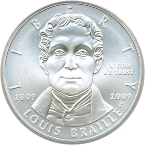 2009 P $1 Modern Commems Louis Braille Coin Pricing Guide