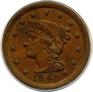 image for: 1848 1c ANACS AU55