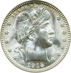 image for: 1915-D 25c PCGS MS65