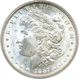 image for: Top 100 VAM: 1887 $1 PCGS MS63 (VAM 12 Alligator Eye)