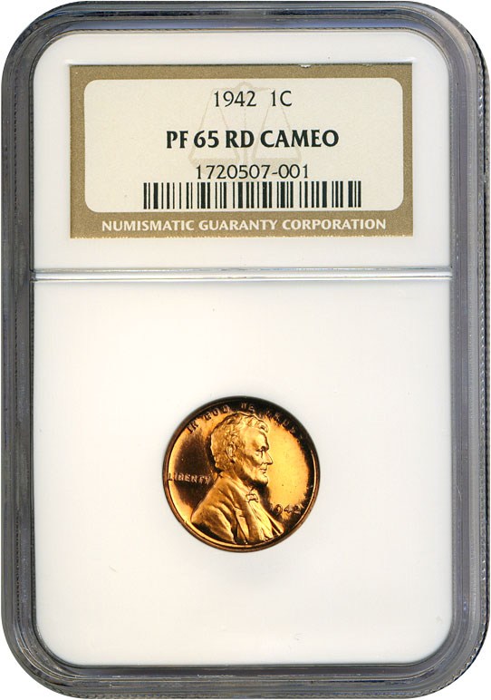 image for: 1942 1c  NGC Proof 65 RD Cameo