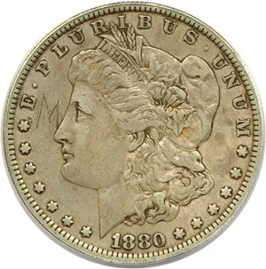 image for: Top 100 VAM: 1880-O $1 ANACS XF40 Details (VAM 48 Hangnail, Graffiti)