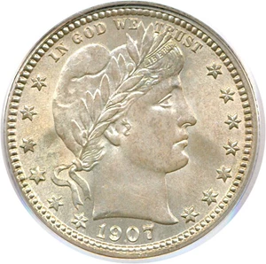 image for: 1907 25c PCGS MS65