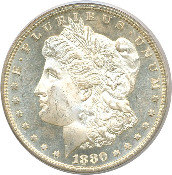 image for: 1880/9-S $1  PCGS MS65 DMPL EX: Larry Shapiro