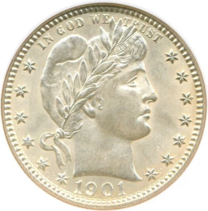 image for: 1901-O 25c NGC MS65