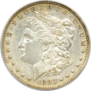 image for: Top 100 VAM: 1880-O $1 ANACS AU50 Details (VAM 48 Hangnail, Cleaned)