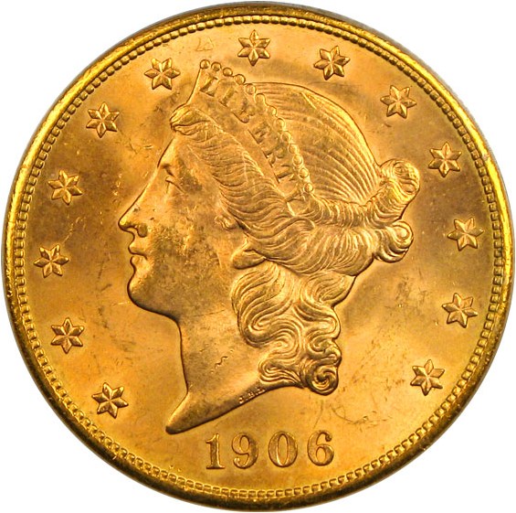image for: 1906-S $20  PCGS MS64