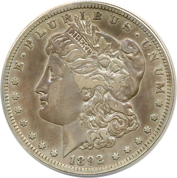 image for: Top 100 VAM: 1892-S $1 ANACS VF30 Details (VAM 2  Doubled Date, Altered Surfaces)