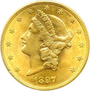 image for: 1897-S $20 PCGS MS63 OGH