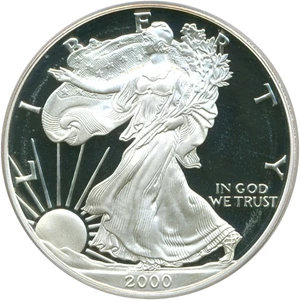 image for: 2000-P $1 Silver Eagle PCGS Proof 69 DCameo