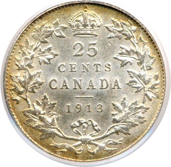 image for: Canada: 1913 25C  PCGS MS63 OGH