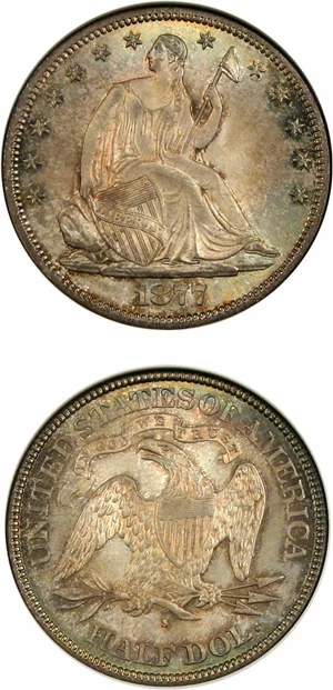 image for: 1877-S 50c NGC MS67