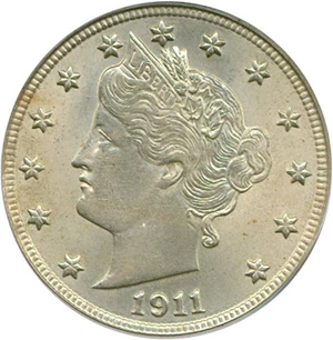 image for: 1911 5c PCGS MS64