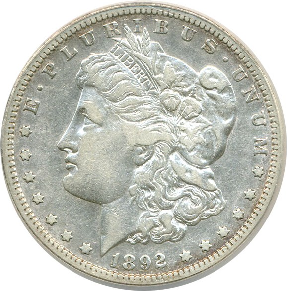 image for: Top 100 VAM: 1892-S $1  ANACS VF30 Details (VAM 2  Doubled Date, Cleaned)