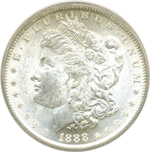 image for: Top 100 VAM: 1888 $1 ANACS MS63 (VAM 11A Doubled Ear)