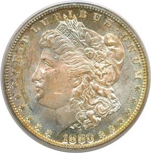 image for: Top 100 VAM: 1880/79-S $1 PCGS MS64 (VAM 8)* Color *