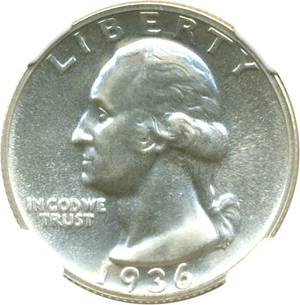 image for: 1936 25c NGC Proof 66