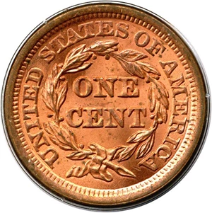 image for: 1853 1c PCGS MS65 RD OGH