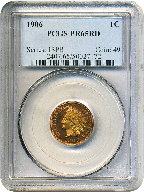 image for: 1906 1c  PCGS Proof 65 RD