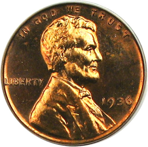 image for: 1936 1c Ty.2 - Brilliant PCGS Proof 64 RB