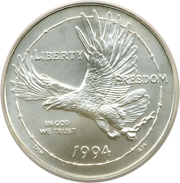 image for: 1994-W $1 Prisoner of War PCGS MS69