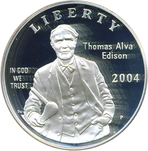 image for: 2004-P $1 Edison PCGS Proof 69 DCameo