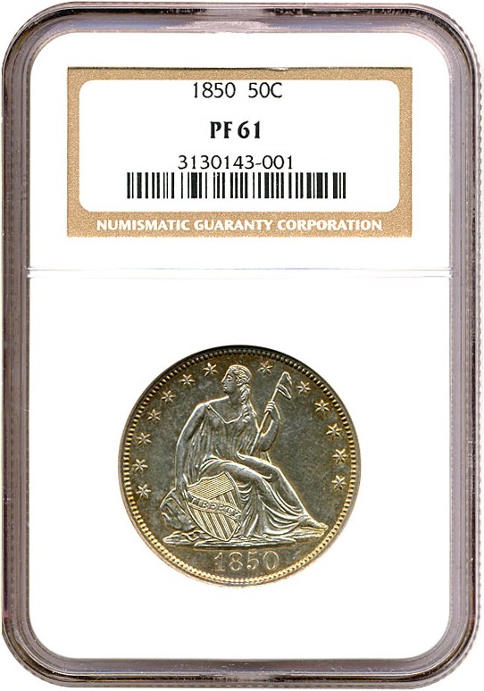 image for: 1850 50c  NGC Proof 61
