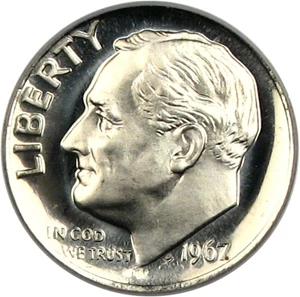 image for: 1967 10c SMS PCGS MS67 Cameo