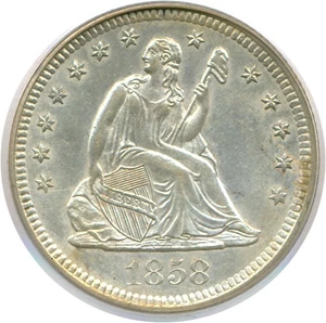 image for: 1858-O 25c PCGS AU58