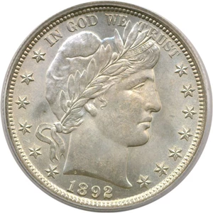image for: 1892 50c PCGS MS64