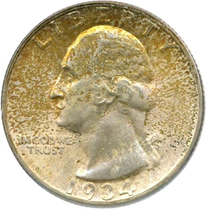 image for: 1934 25c Heavy Motto PCGS MS66