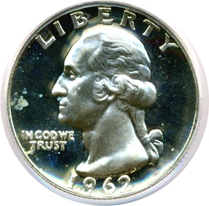 image for: 1962 25c PCGS Proof 68 Cameo
