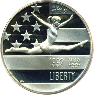 image for: 1992-S 50c Olympic Gymnast PCGS Proof 69 DCameo