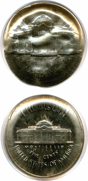 image for: Mint Error: No Date Jeff 5c PCGS MS65 Full Brockage Obv & Broadstruck.