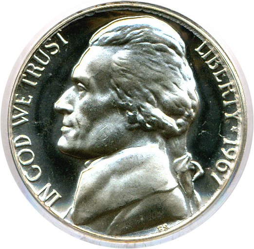 image for: 1967 5c SMS PCGS MS67 Cameo