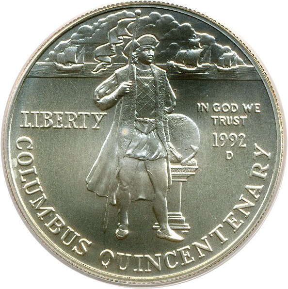 image for: 1992-D $1 Columbus PCGS MS69